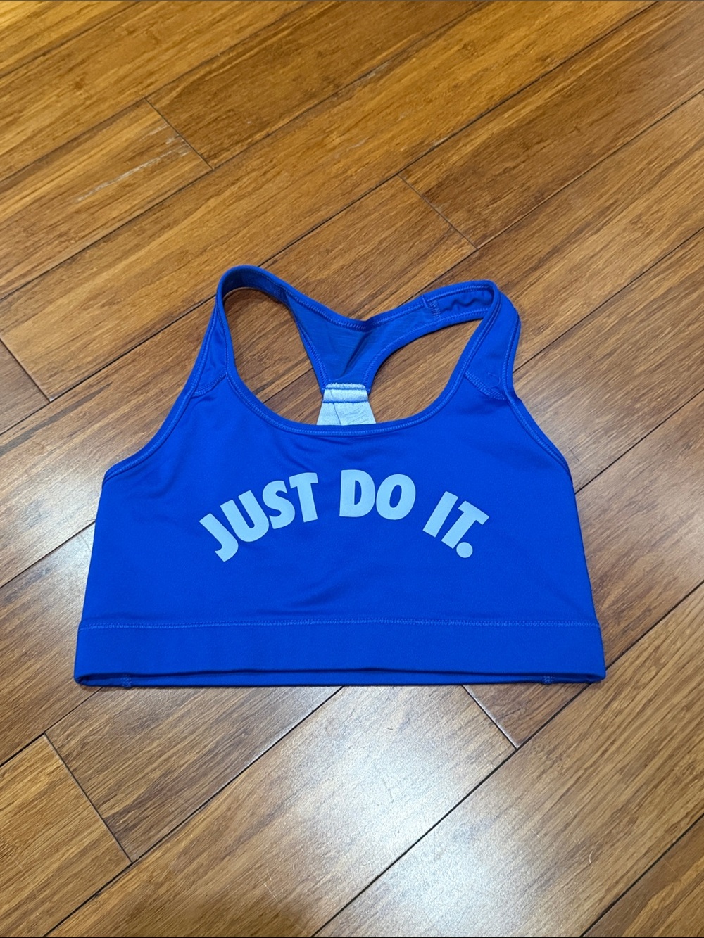 Nike Blue 'Just Do It.' Racerback Sports Bra